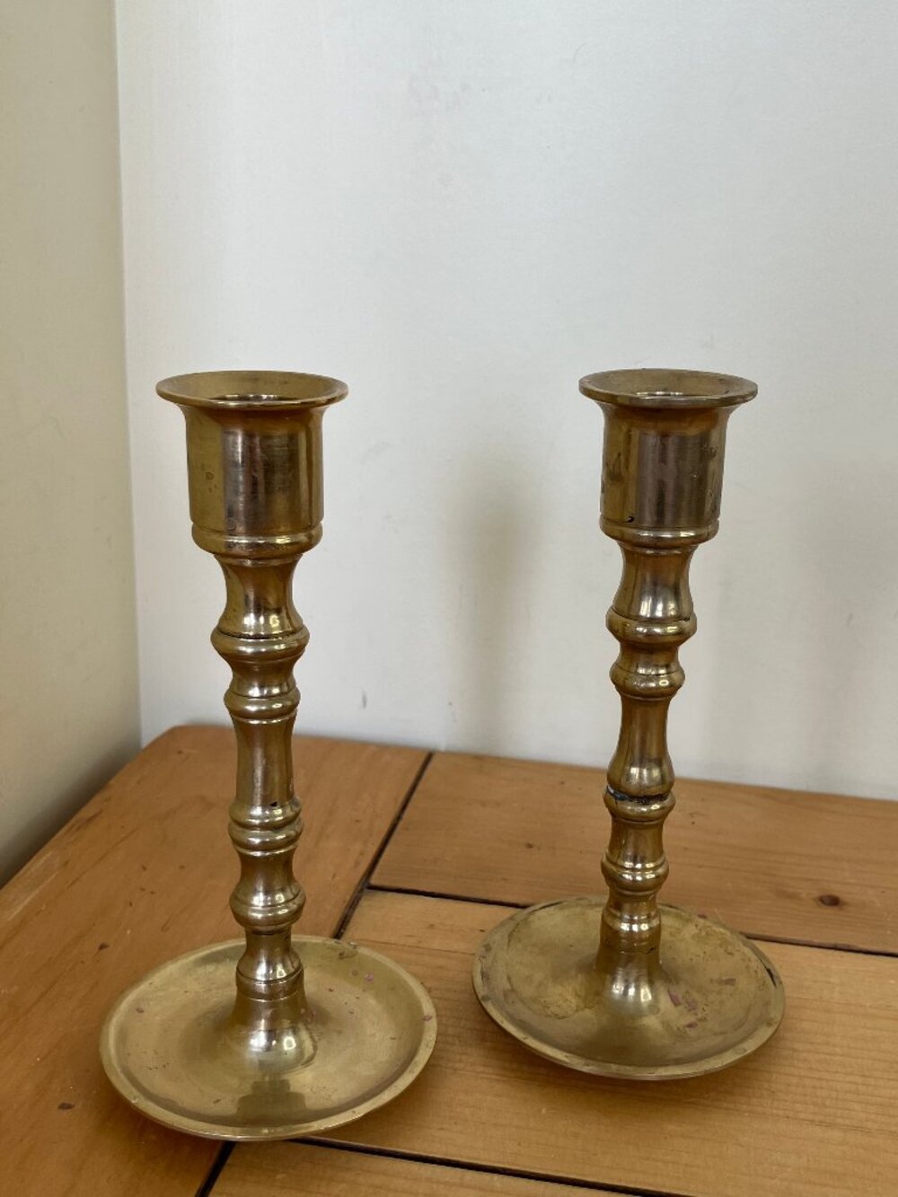 Birks Brass Candlesticks Set of 2 Taper Candle Holders Vintage 6" Tall